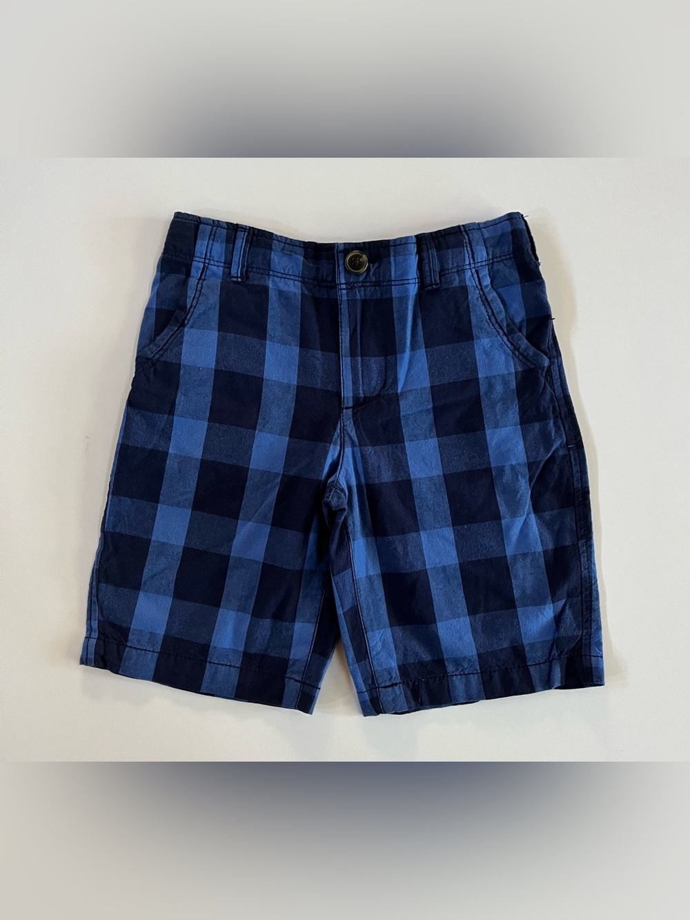 NWT Arizona Jean Company Blue Check Flat Front Shorts Boys size 6